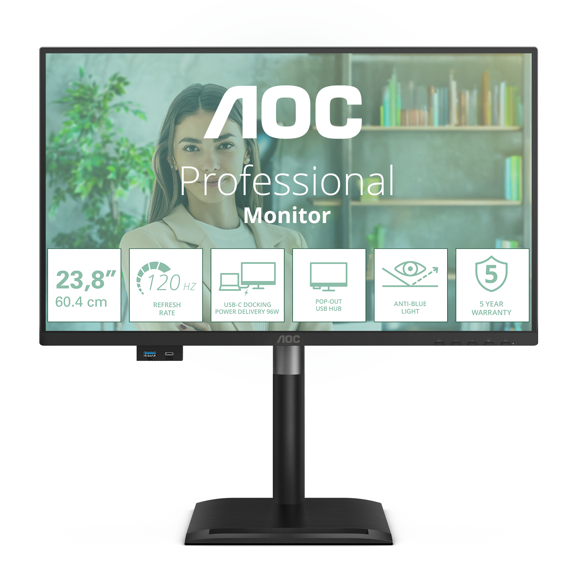 AOC Écran PC 24 Pouces IPS Full HD 120Hz