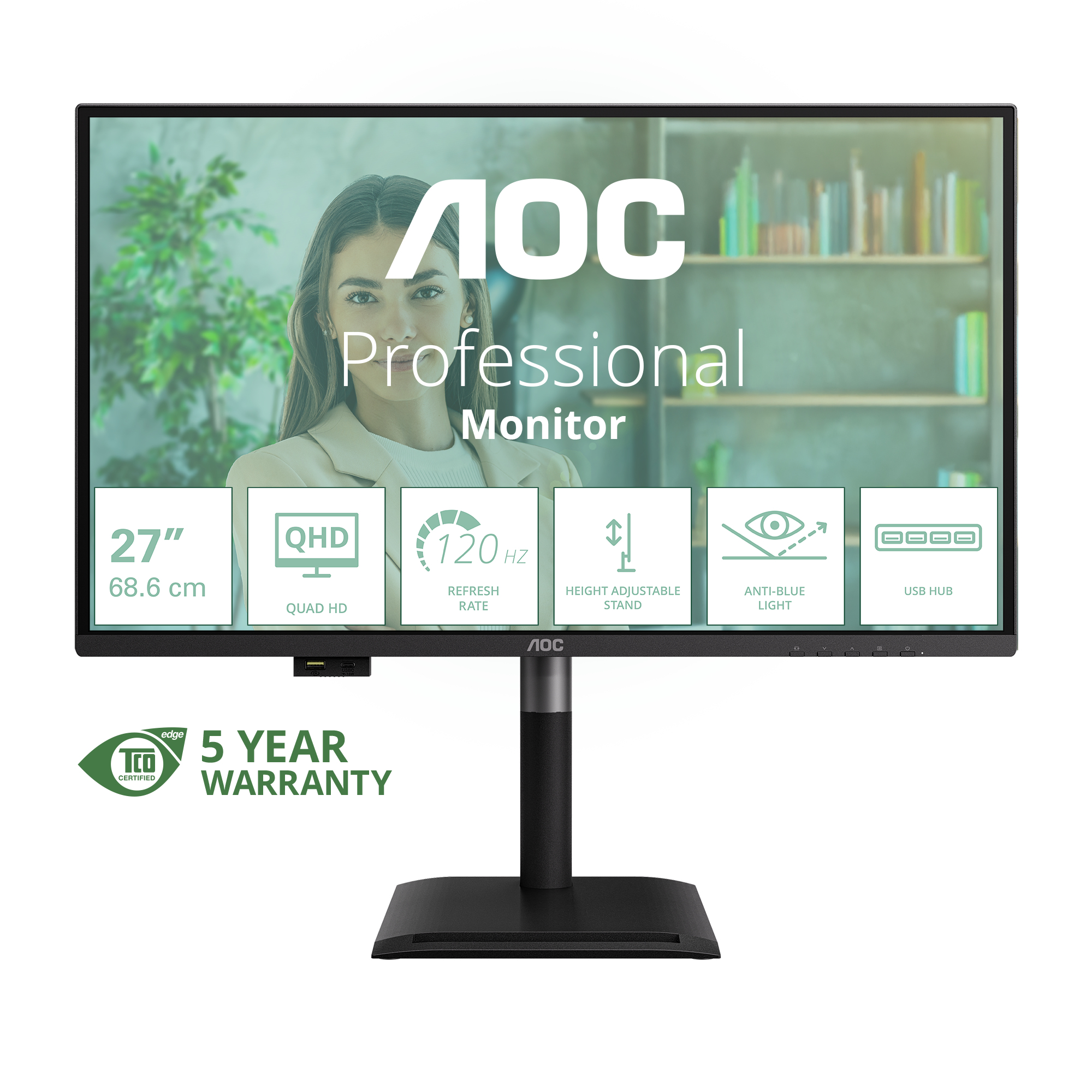AOC AOC Q27P4U 27p QHD IPS 120Hz 16:9 2xHDMI 2.0 DP 1.4