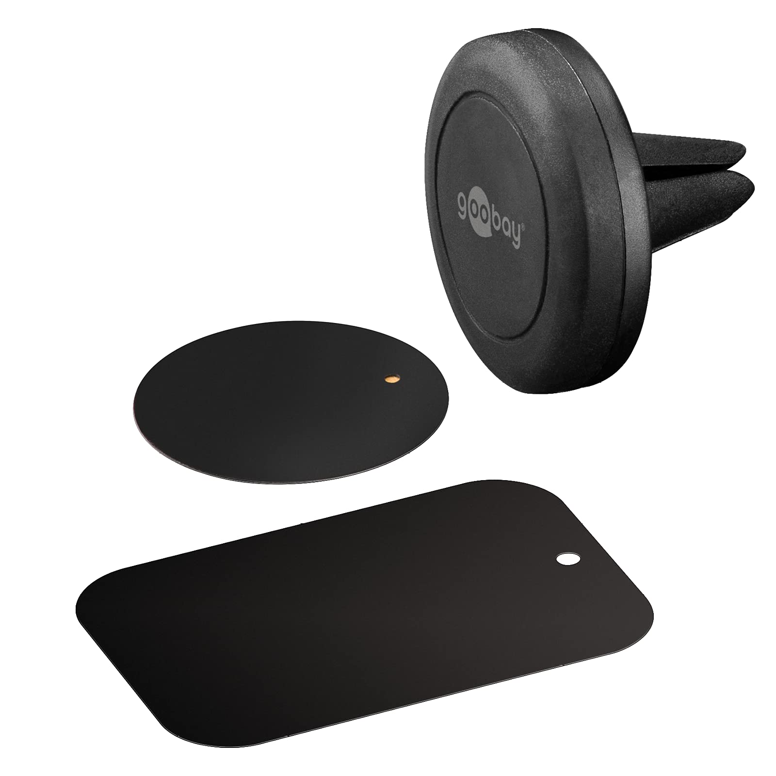 Goobay Support de téléphone magnétique sur grille d'aération pour voiture (Noir)