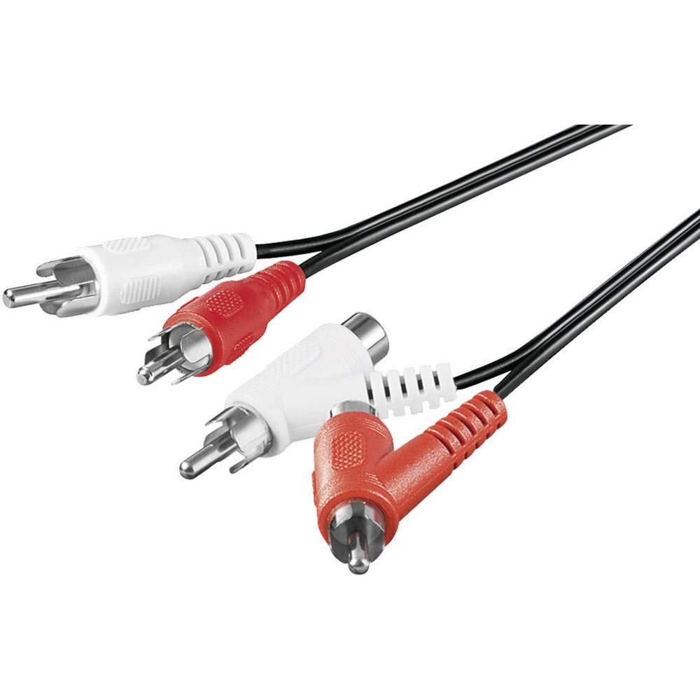 Goobay Cable audio 2xRCA M/M 1,5m avec continuité (Noir)