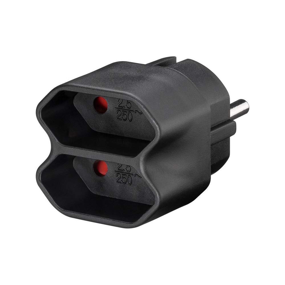 Goobay Stromadapter 1x Schutzkontakt > 2x Euro