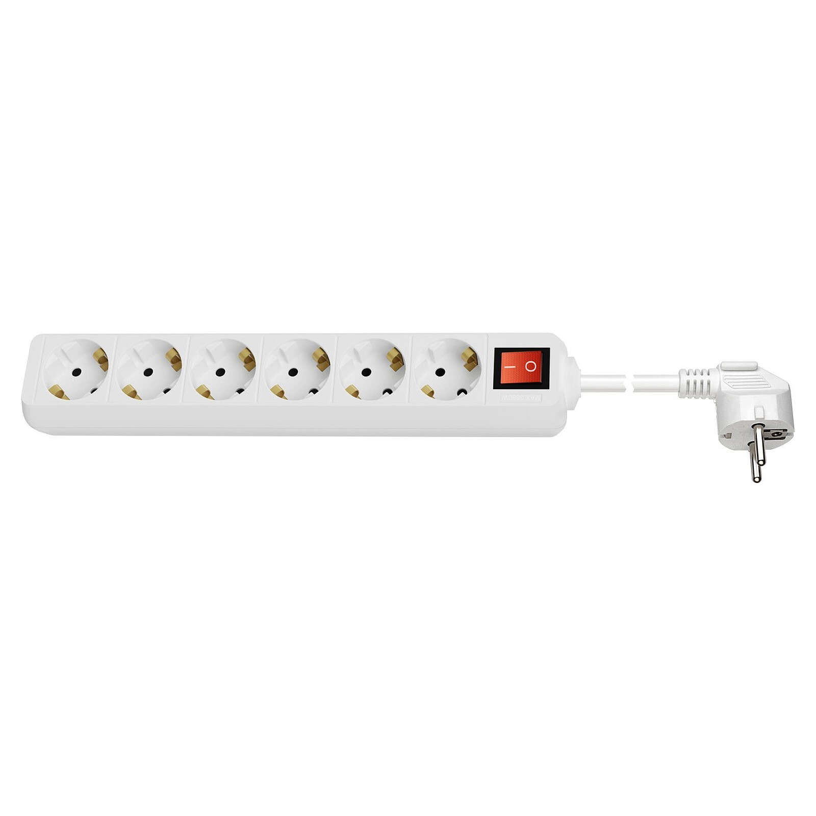 Goobay Multiprise 6 prises (type F, CEE 7/3) avec interrupteur