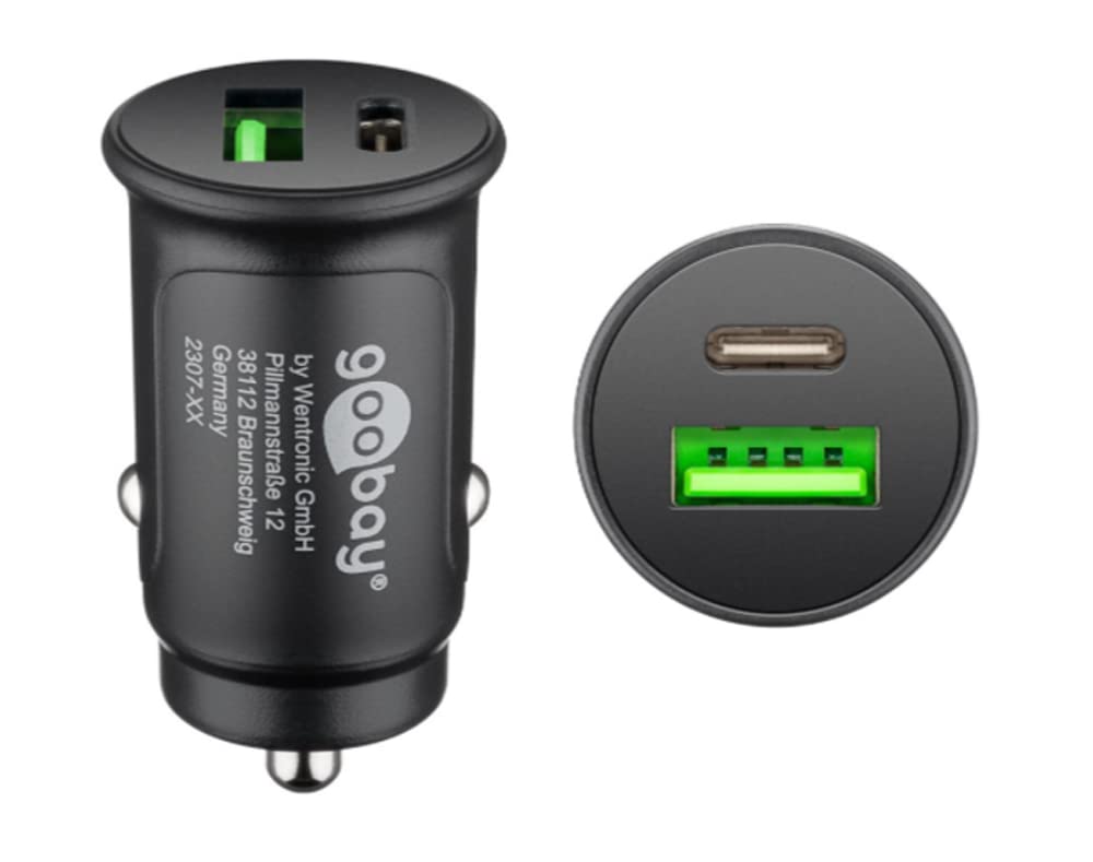 Goobay Dual-USB Auto Schnellladegerät USB-C PD