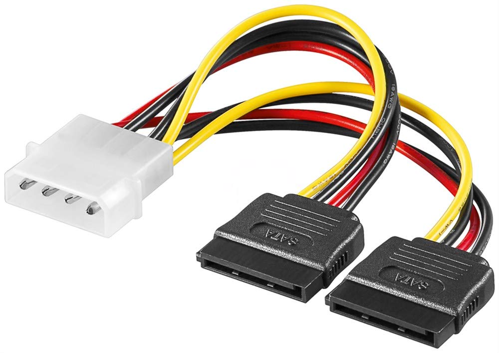 Goobay Câble adaptateur d'alimentation Molex vers 2x S-ATA