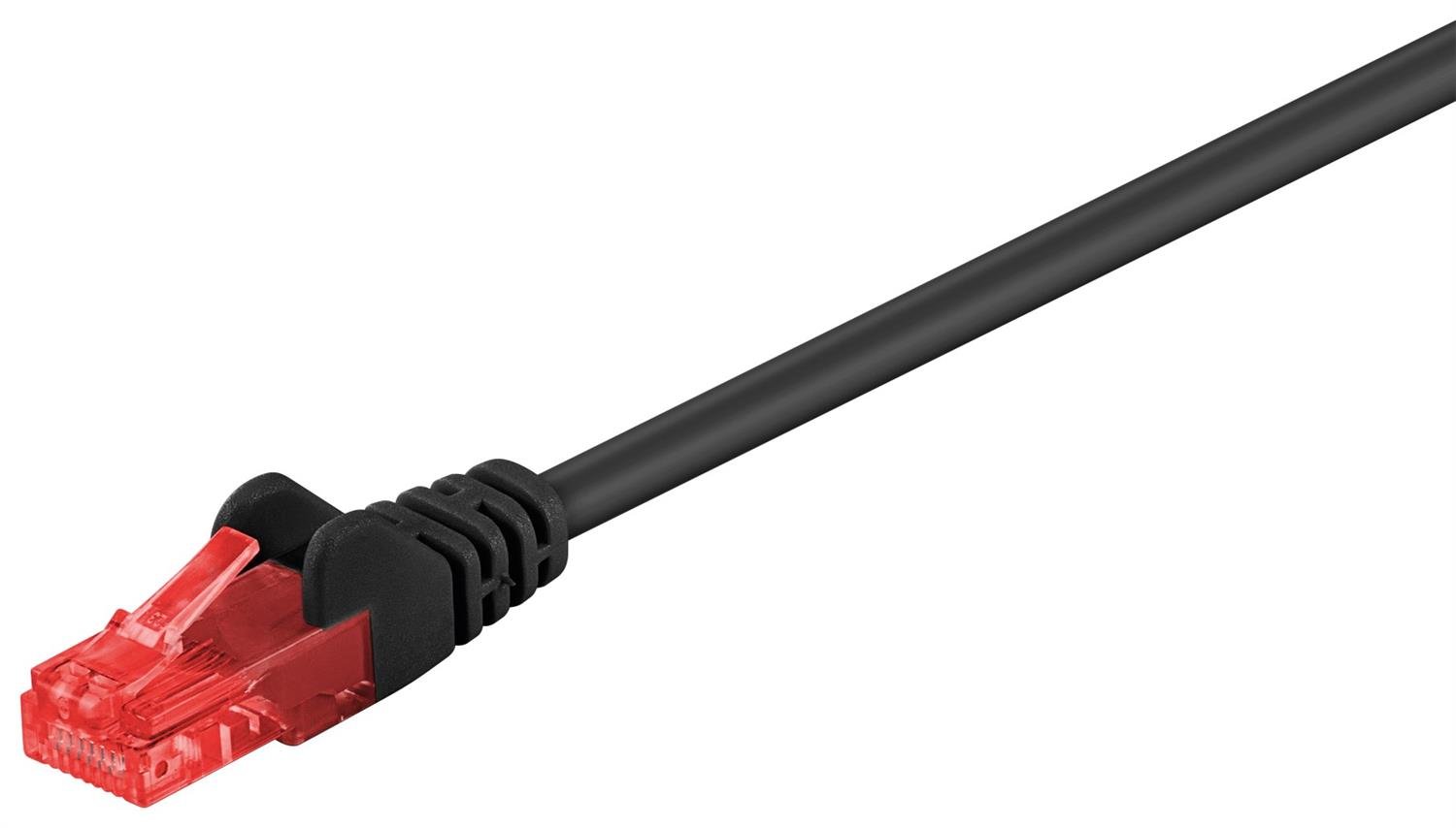 Goobay Câble/Cordon réseau RJ45 extérieur  Catégorie 6 UTP (U/UTP) Droit 15m (Noir)