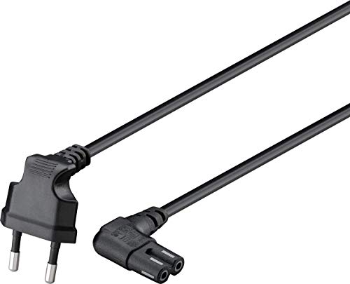 Goobay Cable d'Alimentation Bipolaire Coudé 5m (Noir)