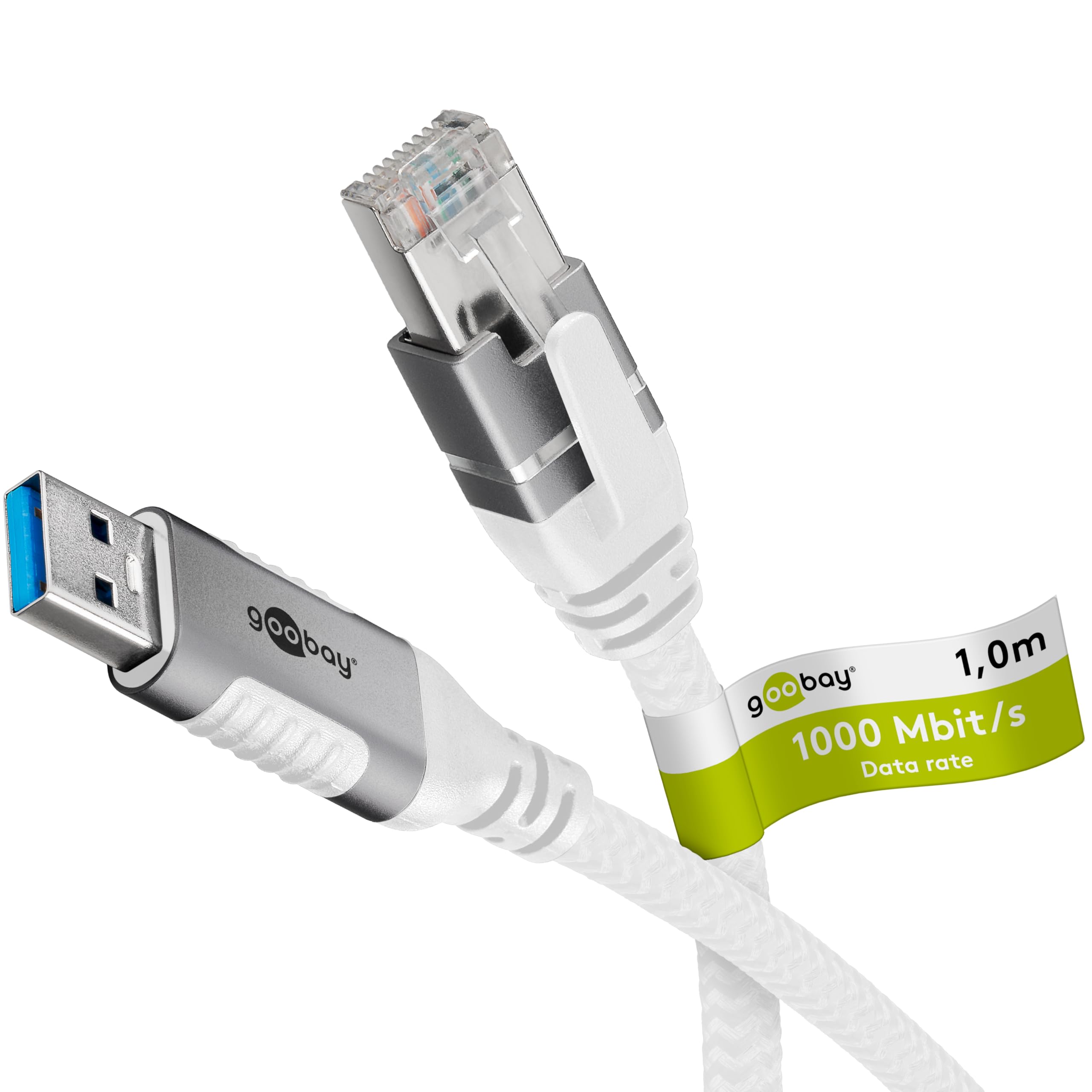 Goobay Ethernet-Kabel USB-A 3.2 Gen1 Stecker > RJ-45 Stecker