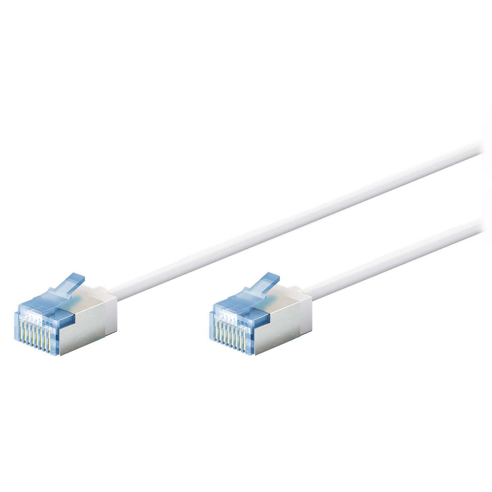 Goobay Modèle du produit : Câble RJ45 Slim Cat 6a U/FTP 10 m (Blanc)
