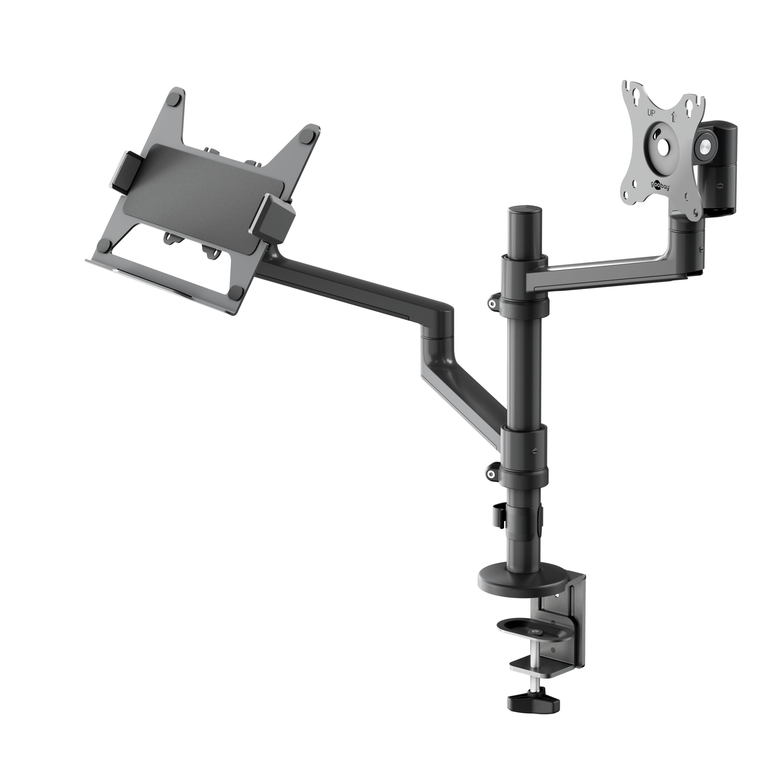 Goobay Deluxe Monitorhalterung avec Laptop-Arm