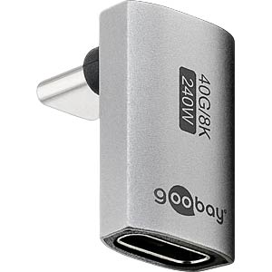 Goobay Adaptateur USB-C Mâle vers USB-C Femelle coudé à 90°, Long