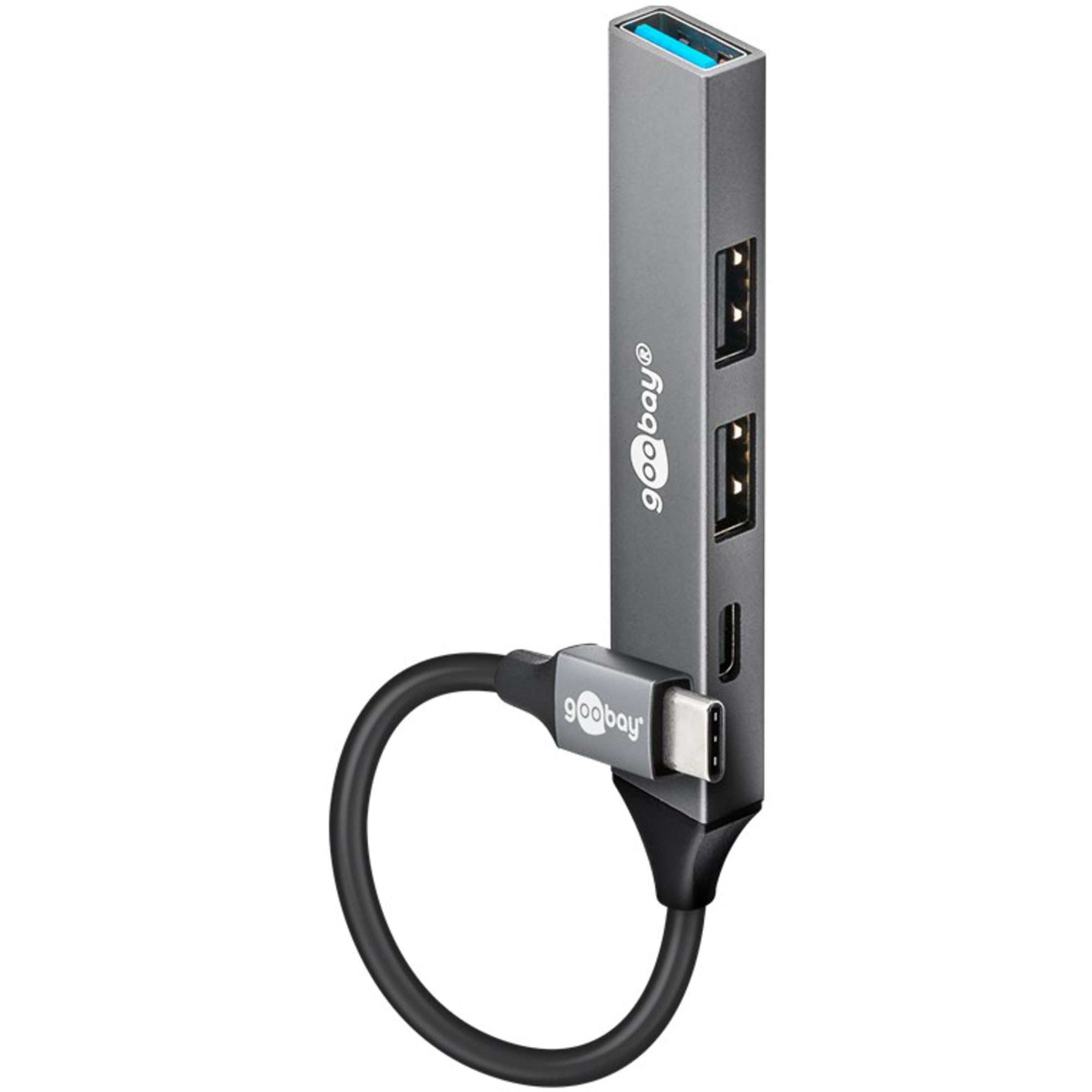 Goobay Hub USB-C 3.2 Slim - 4 ports (Gris)