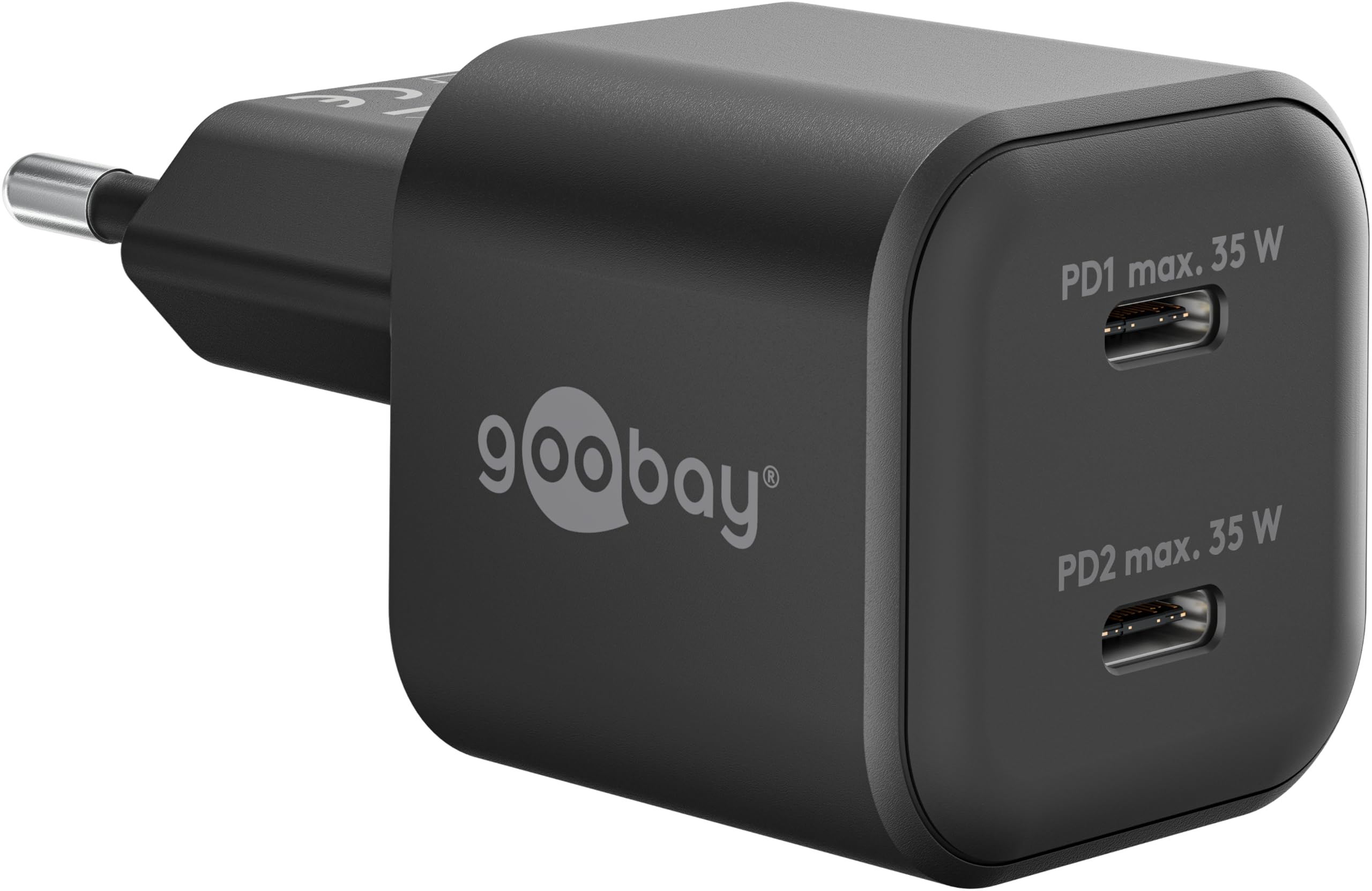 Goobay USB-C Dual-Schnellladegerät Nano