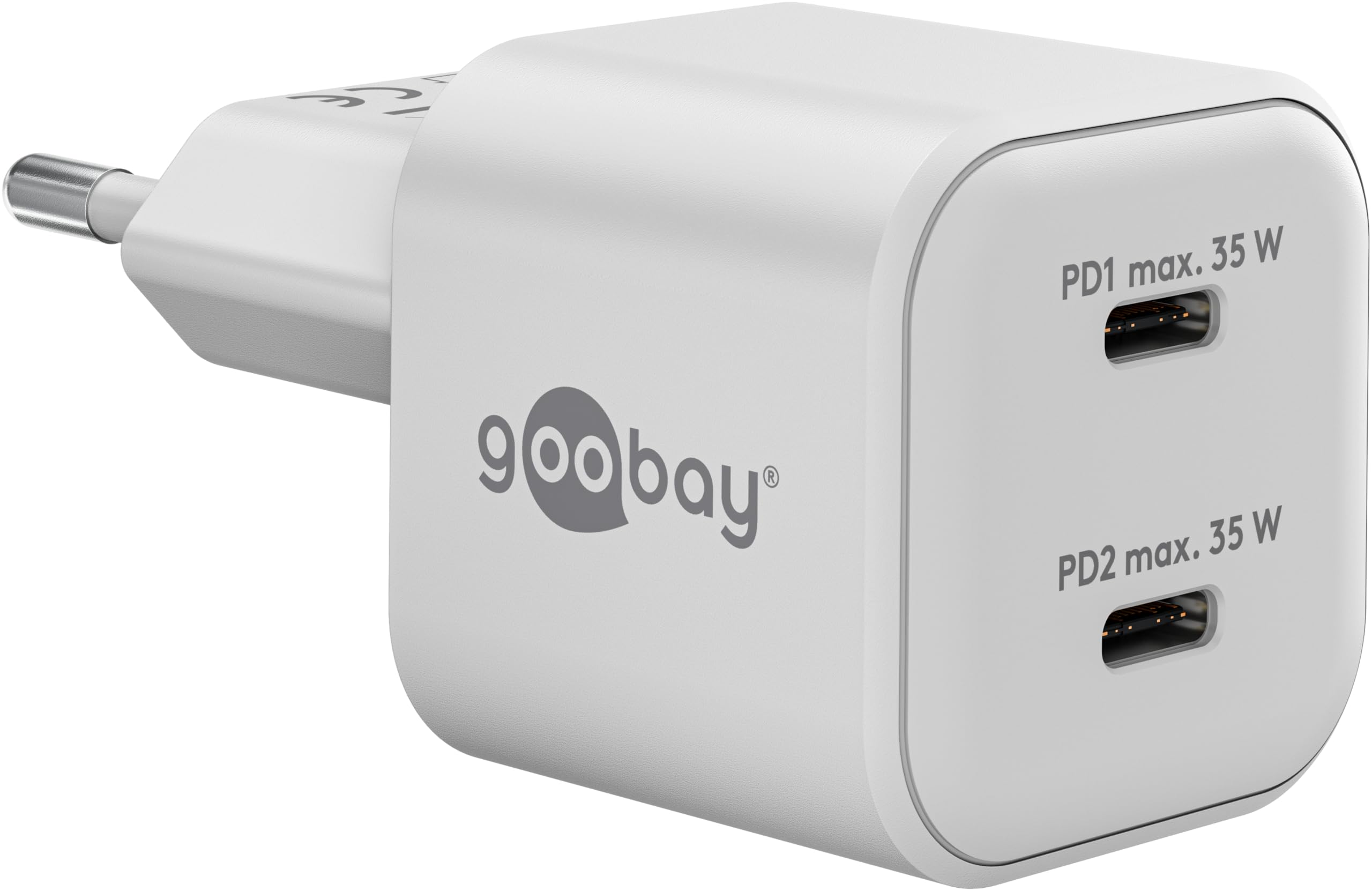 Goobay USB-C Dual-Schnellladegerät Nano