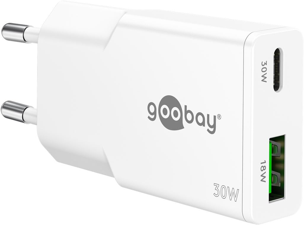 Goobay USB-C PD GaN Dual-Schnelladegerät Slim 30 W