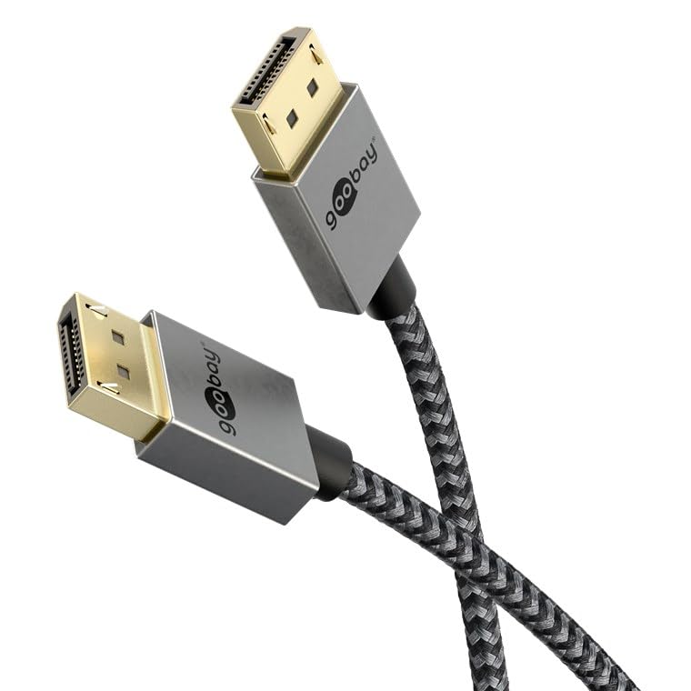 Goobay DisplayPort Kabel 2.0/2.1 Slim (silber/schwarz