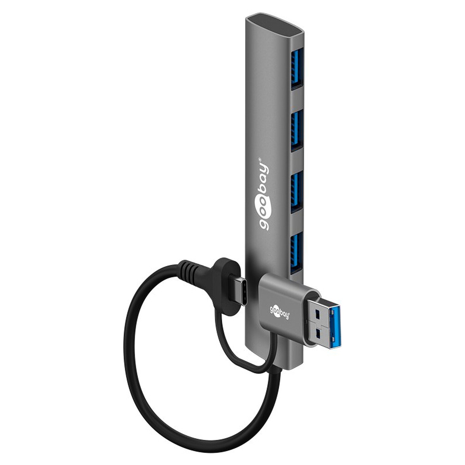 Goobay Hub Slim USB-C/A vers 4 ports USB-A 3.0