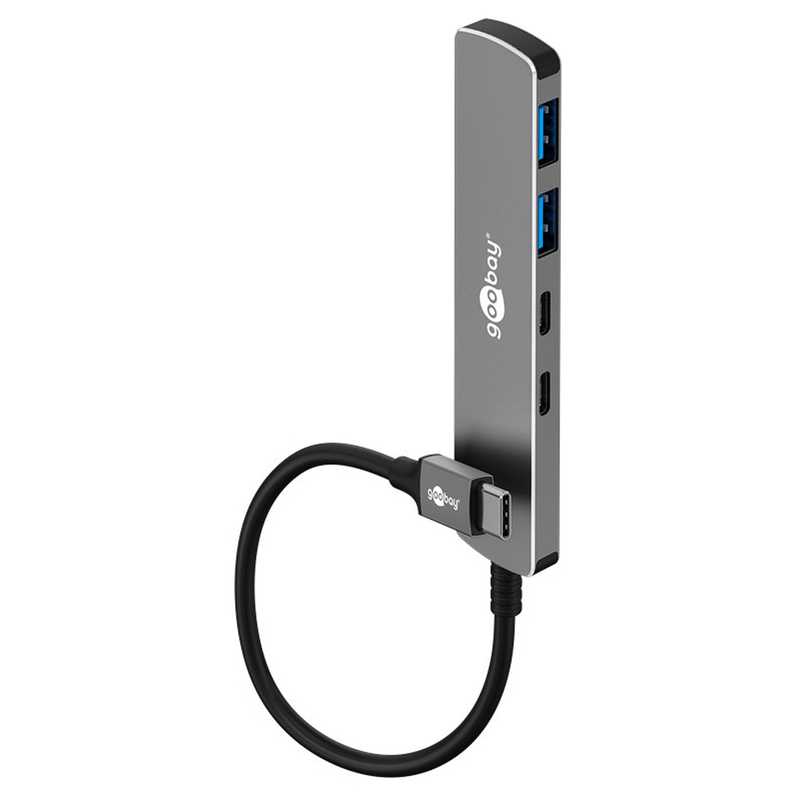 Goobay Hub Slim USB-C vers 2 ports USB-C 3.0 + 2 ports USB-A 3.0