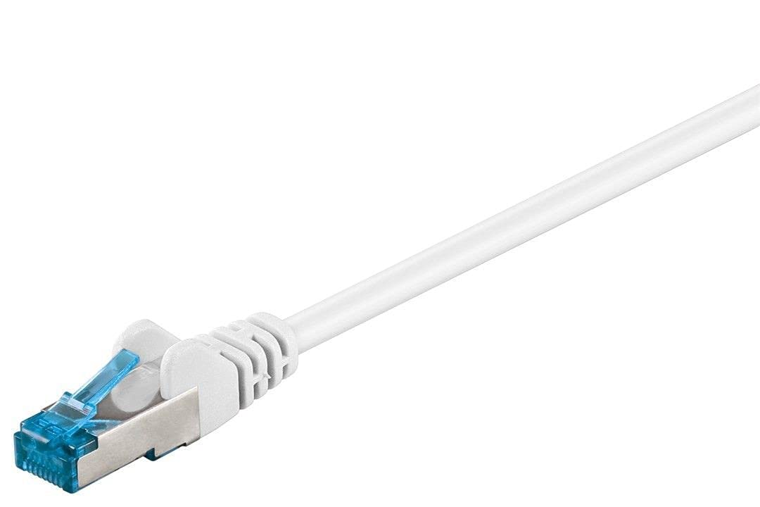 Goobay Câble/Cordon réseau RJ45 Catégorie 6A SSTP (S/FTP) Droit 30m (Blanc)