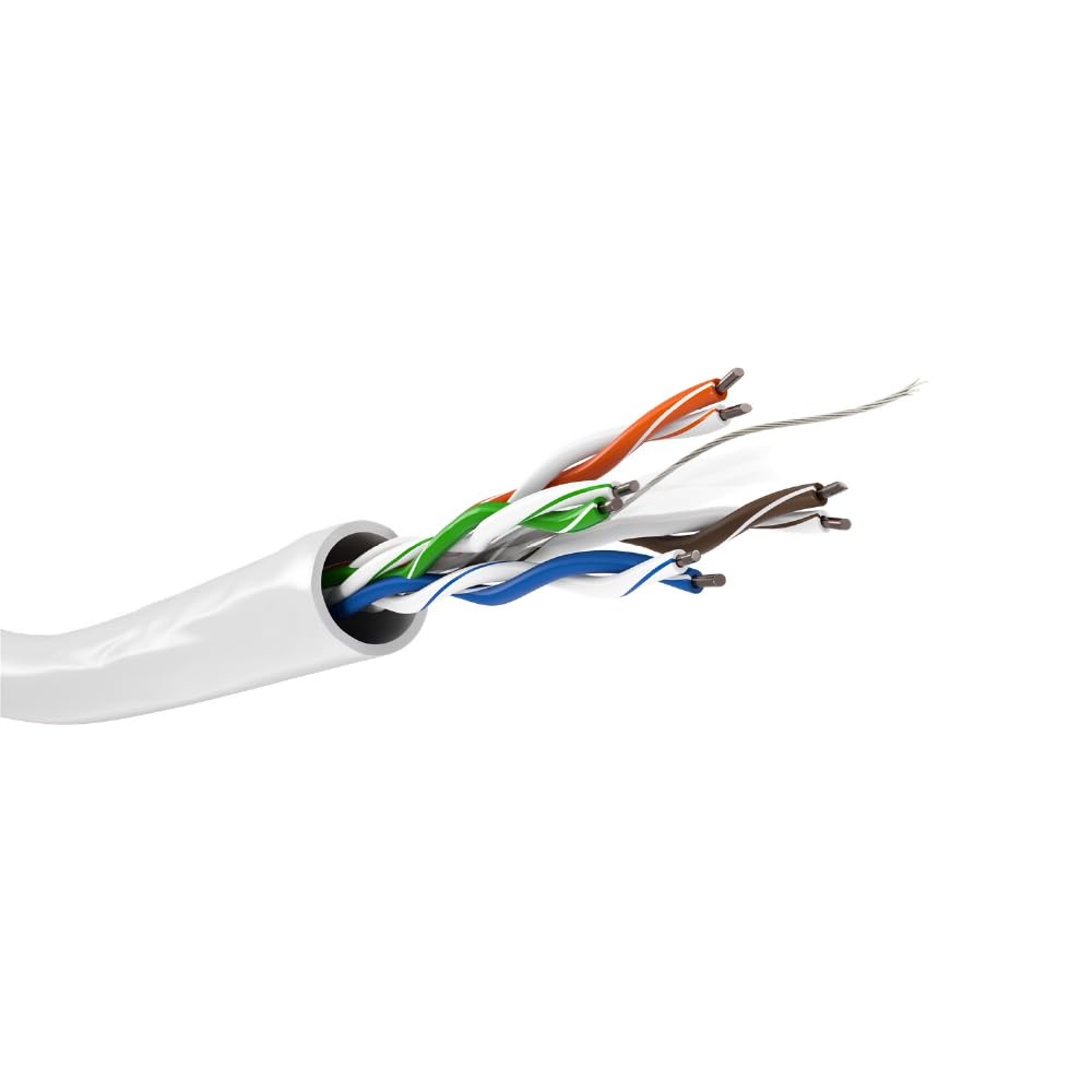 Goobay Câble Réseau LAN Mono Cat 6 U/UTP 100 m (Blanc)