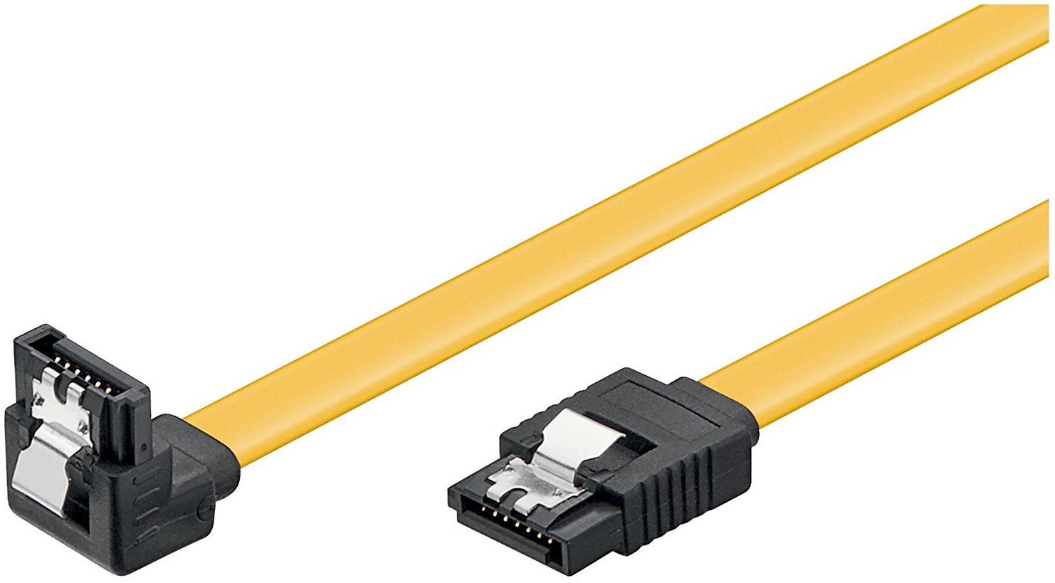 Goobay Nappe S-ATA 0,30m Coudé Droit (Jaune)