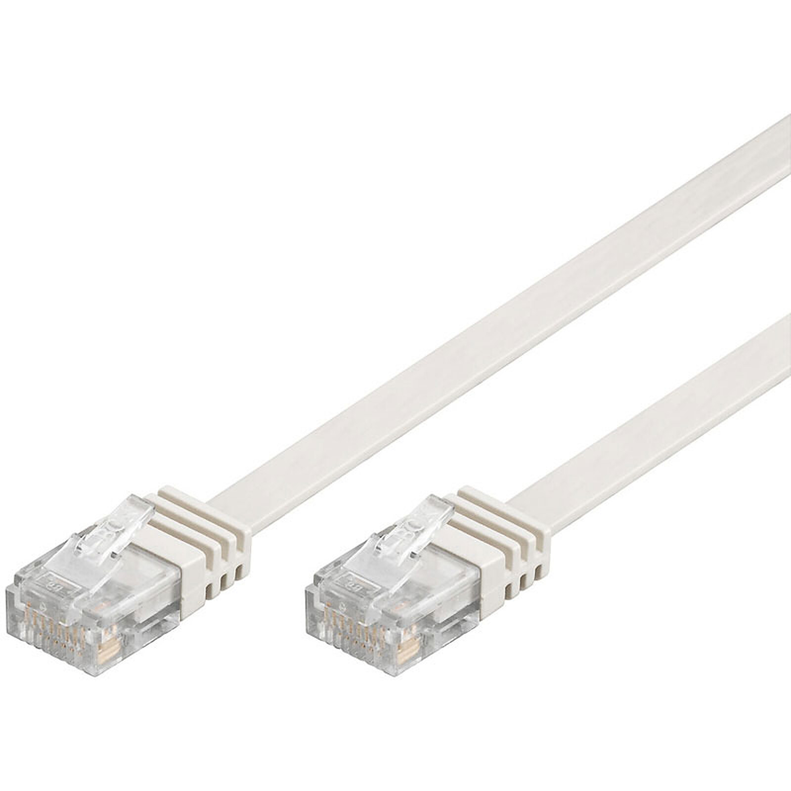 GENERIQUE Câble RJ45 plat catégorie 6 U/UTP 10 m (Blanc)
