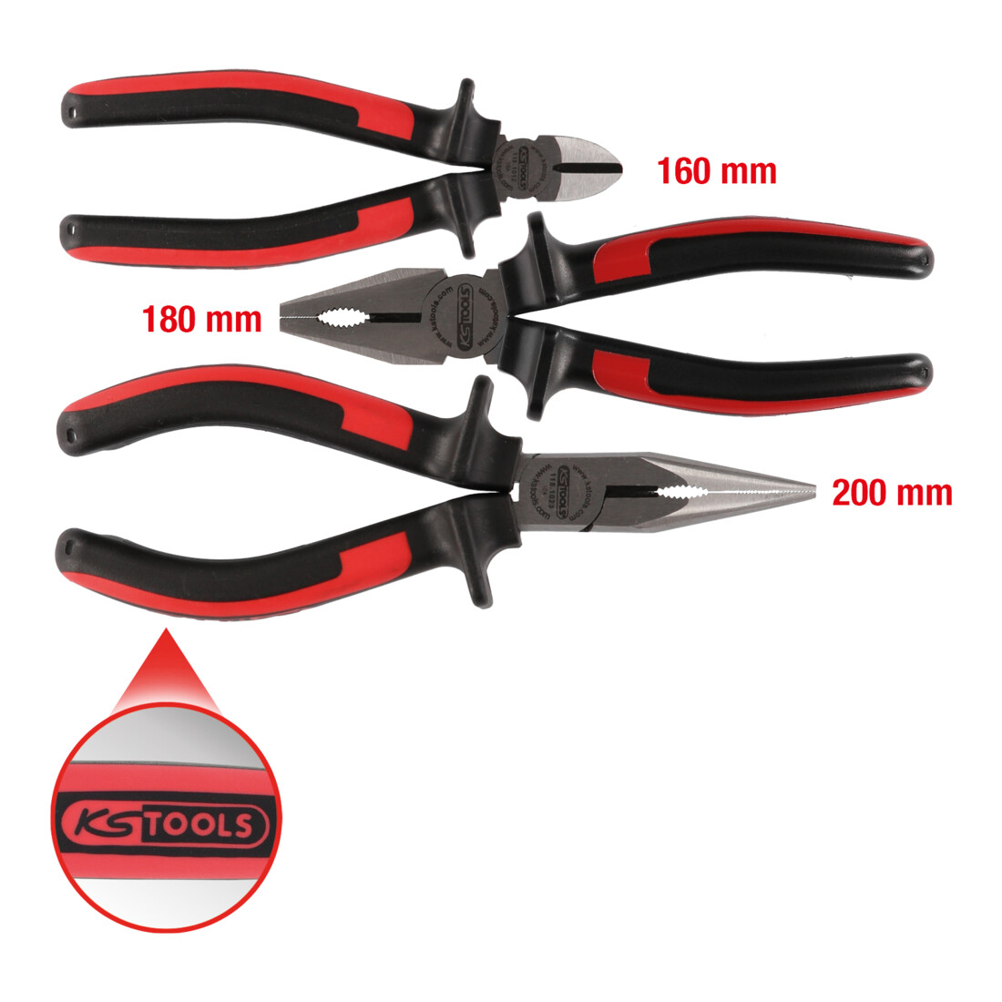 KS TOOLS ERGOTORQUE Jeu de pinces, 3 pcs.