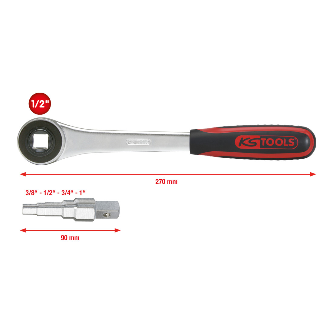 KS TOOLS Jeu de clé universelle étagée 3/8'-1', 2 pcs.