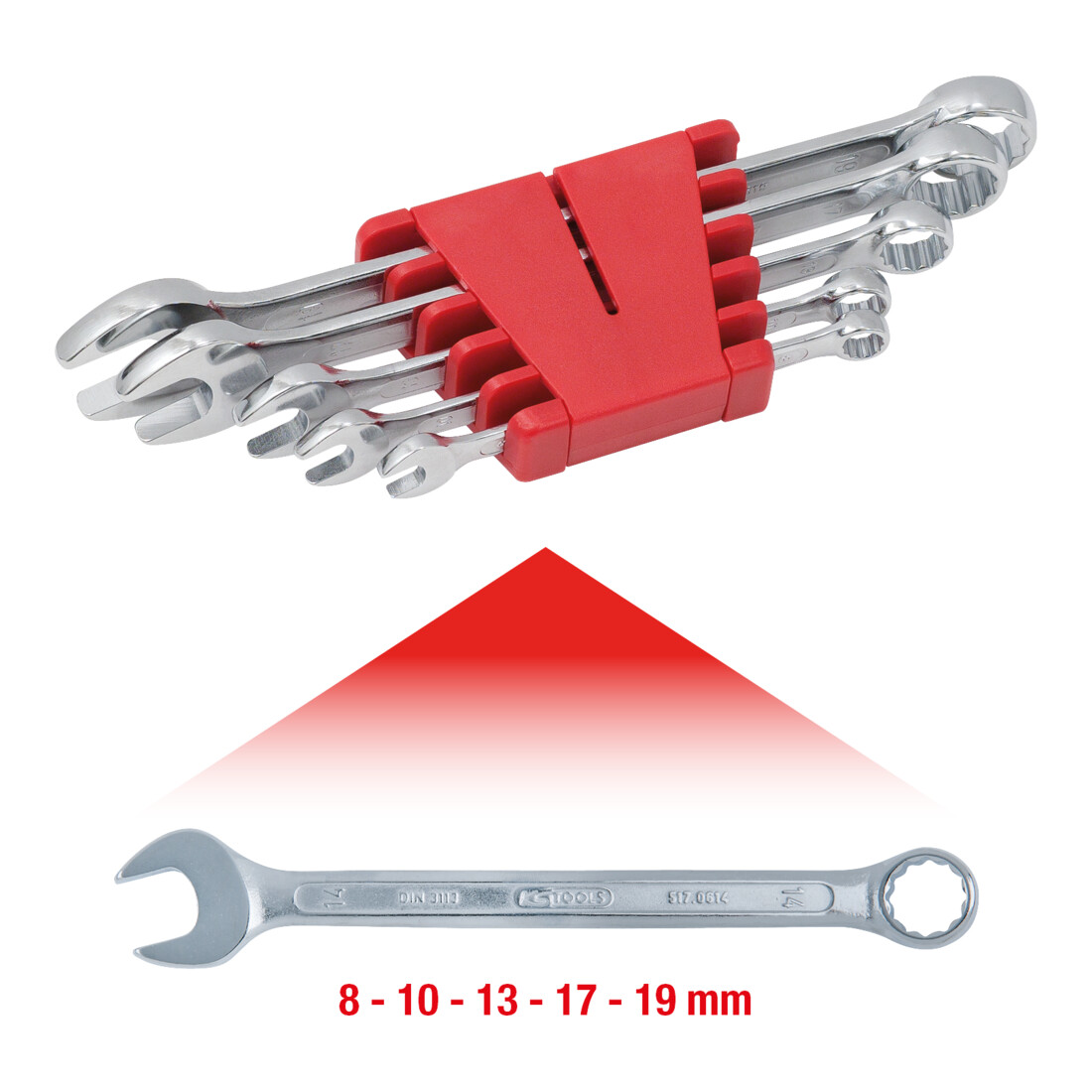 KS TOOLS Jeu de clés mixtes coudées, 5 pcs. 8-19mm