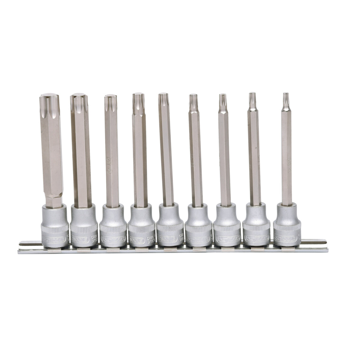 KS TOOLS 3/8' Jeu de douilles tournevis Torx, longues, 9 pcs., T20-T60