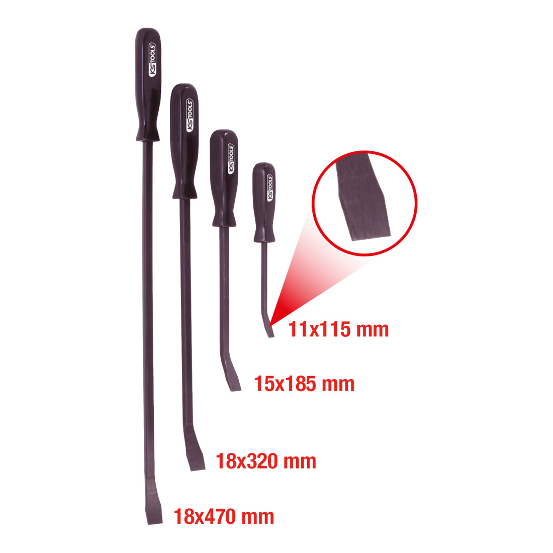 KS TOOLS set de fer à levier, 4 pièces