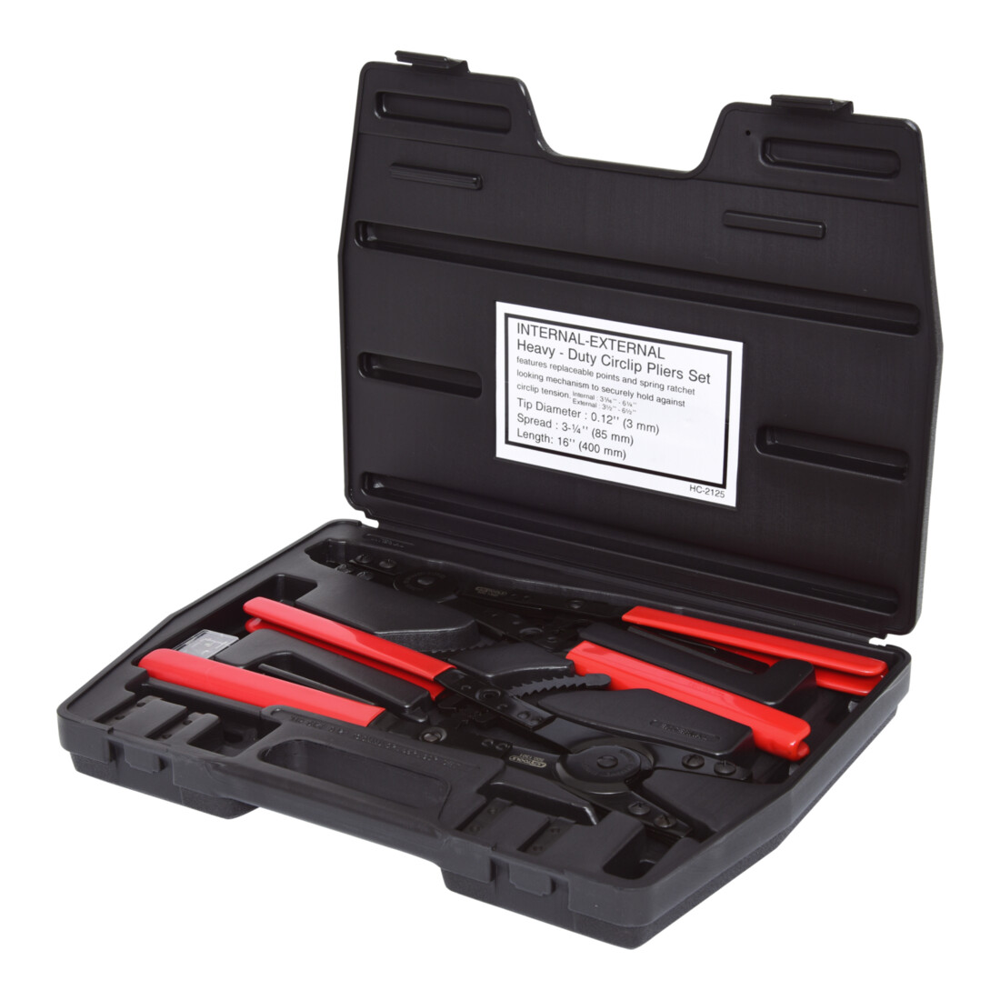 KS TOOLS Coffret de pinces à circlips à crémaillère, 14 pcs.