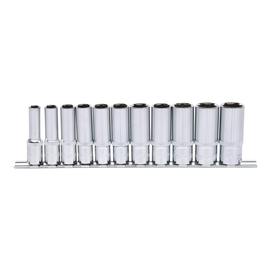 KS TOOLS 3/8' Jeu de douilles 6 pans CHROMEplus, longues, 11 pcs. 8-19mm