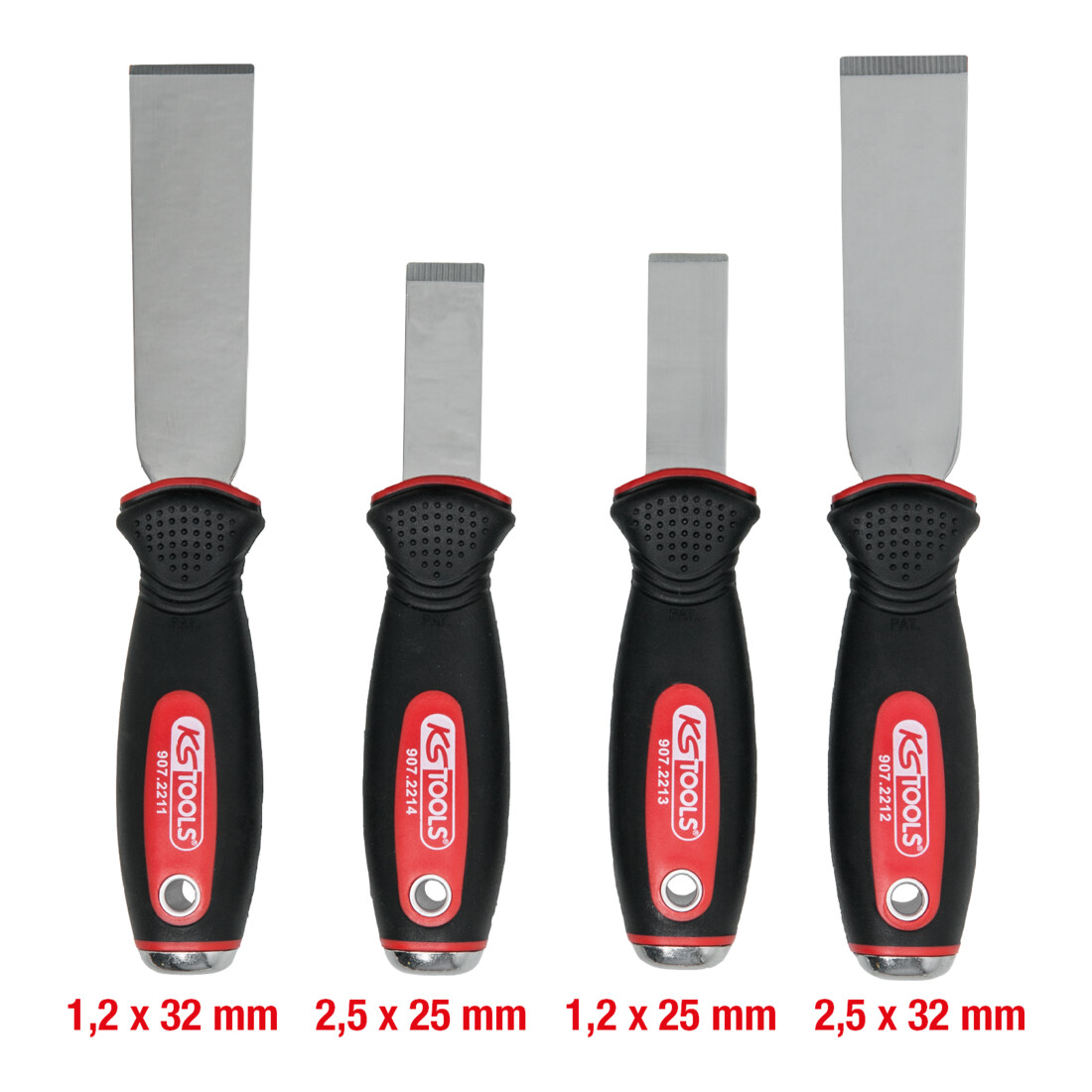 KS TOOLS Jeu de grattoirs, EDELSTAHL, 4 pcs.