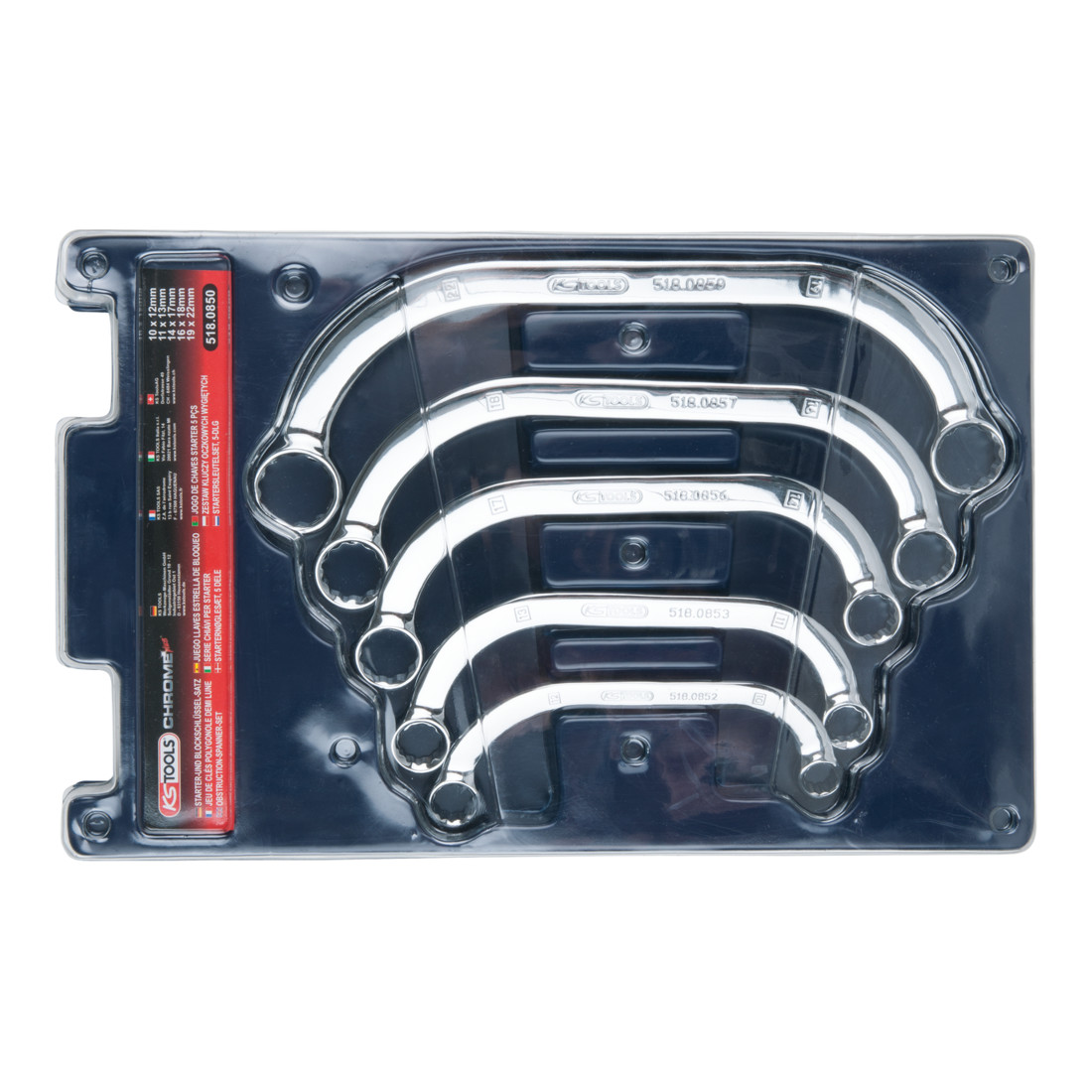 KS TOOLS Jeu de clés polygonales demi-lune CHROMEplus, 5 pcs.
