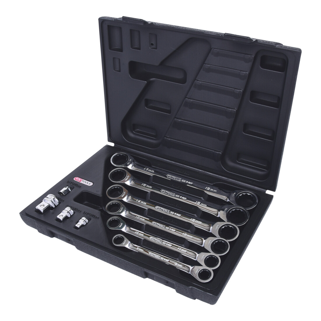 KS TOOLS Jeu de clés polygonales à cliquet GEARplus, 10 pcs. 8-19mm