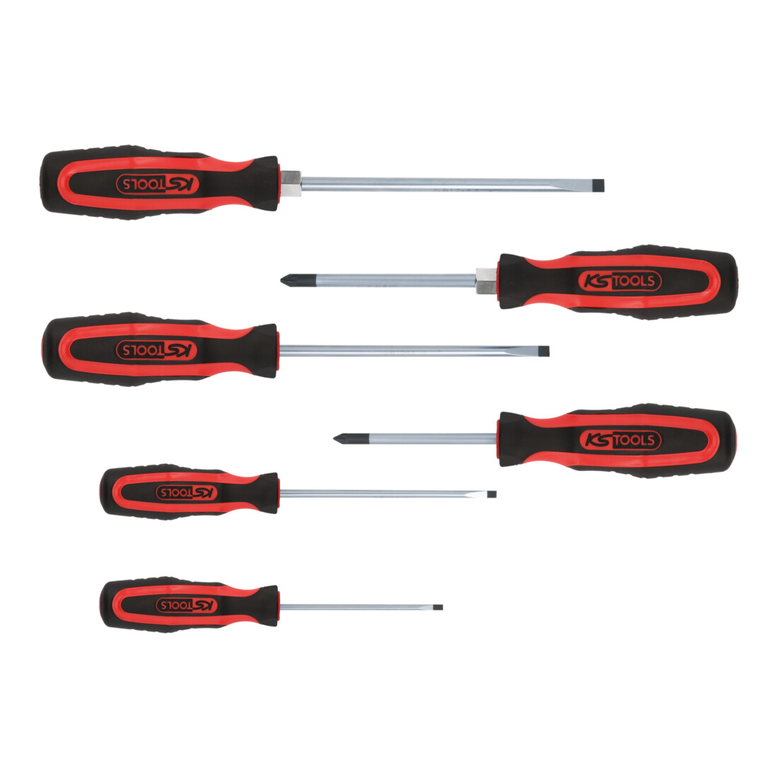 KS TOOLS Jeu de tournevis ERGOTORQUEplus, 6 pcs., Fente+PZ