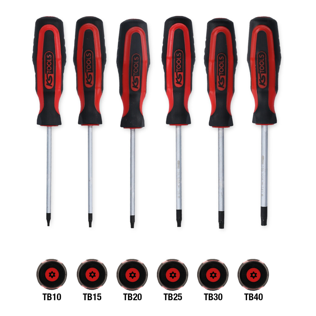 KS TOOLS Jeu de tournevis ERGOTORQUEplus, 6 pcs., Torx percé
