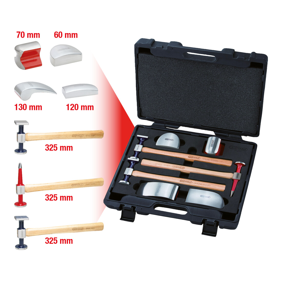 KS TOOLS Jeu pour le débosselage, 7 pcs.