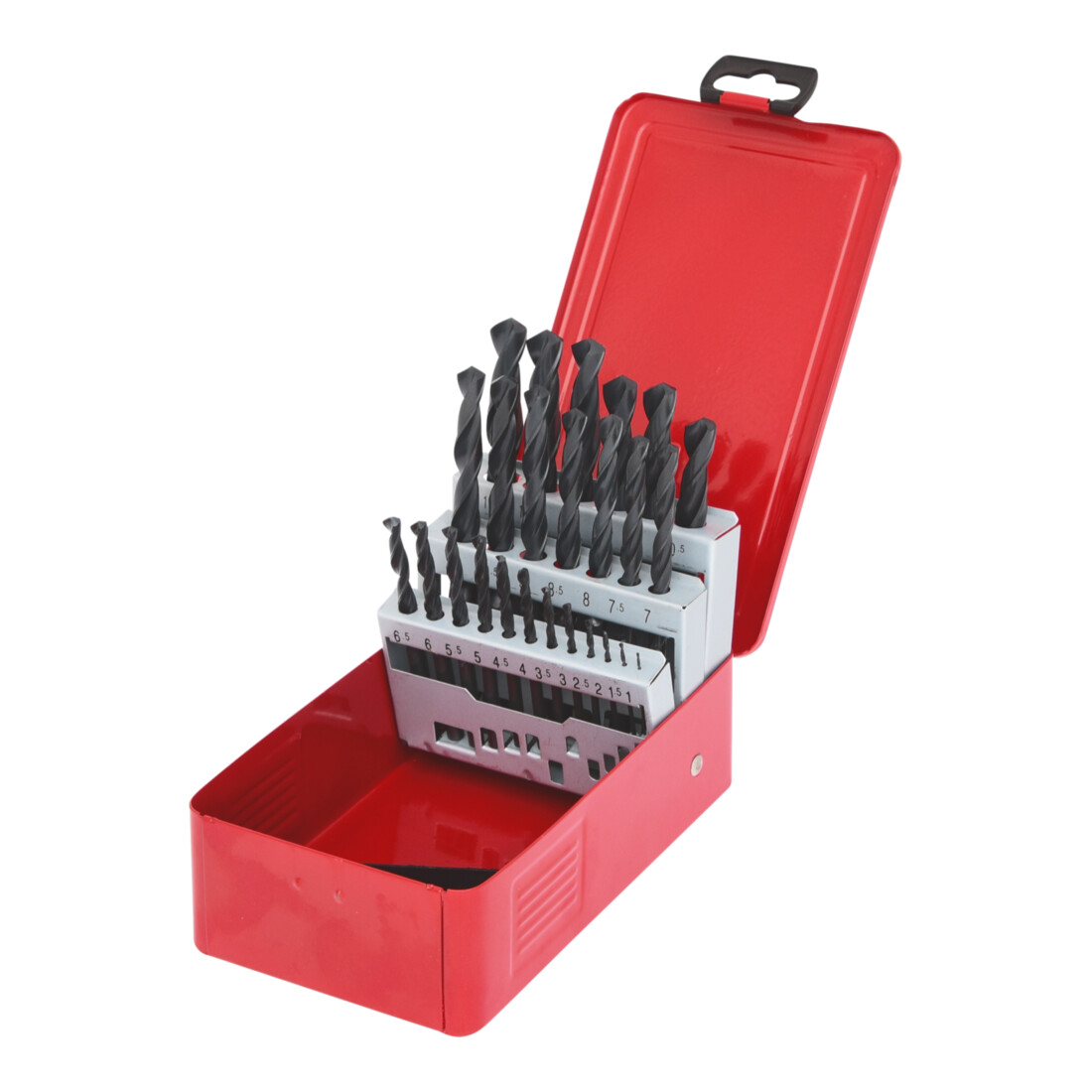 KS TOOLS Coffret de forets HSS-R laminés, 25 pcs. en box métal, 1-13mm