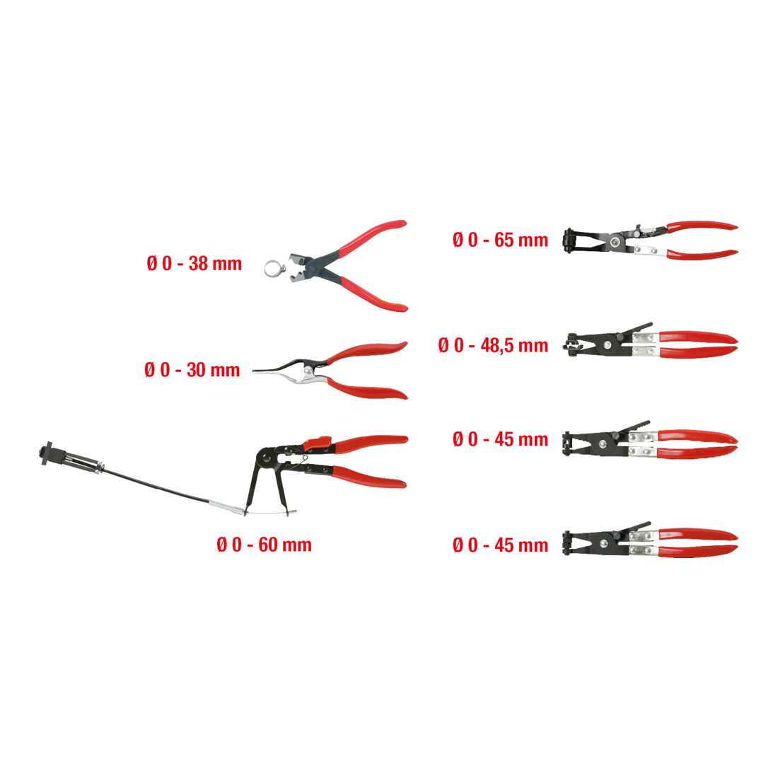 KS TOOLS Jeu pinces spéciales à colliers, 7pcs.