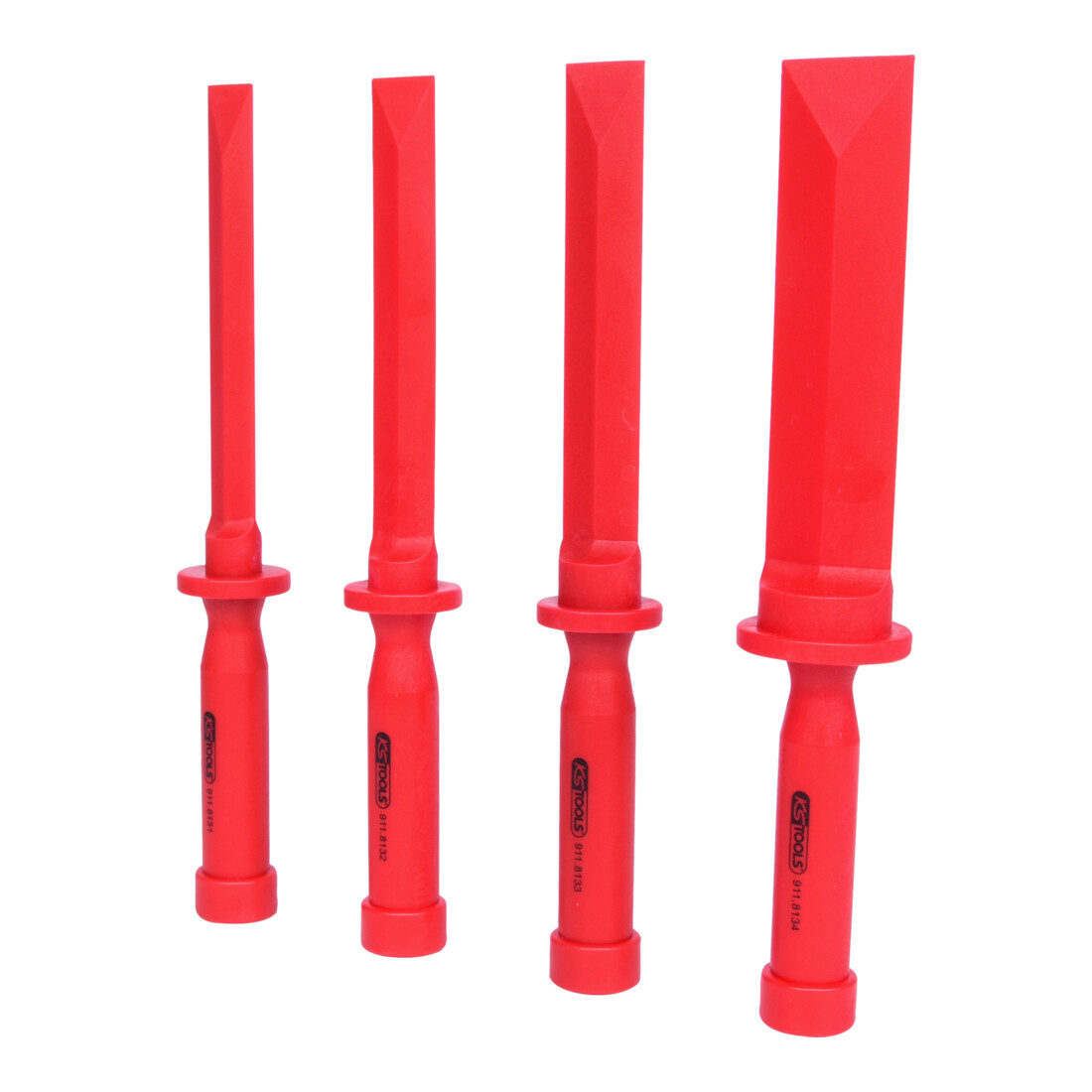 KS TOOLS Jeu de burins plats PVC souple, 4 pcs., 19-38mm