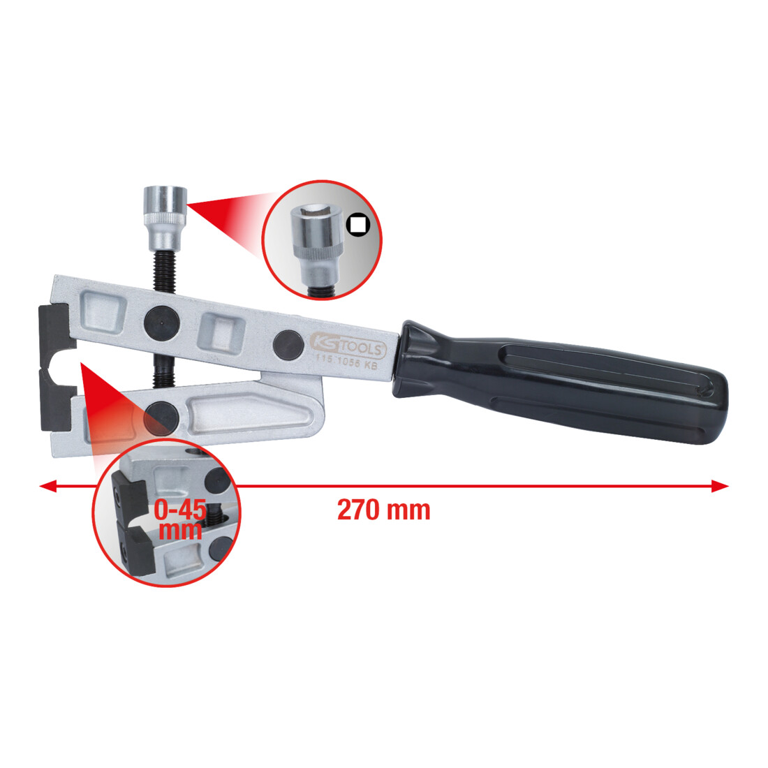 KS TOOLS Pince à collier avec embout pour clé dynamométrique, 270mm