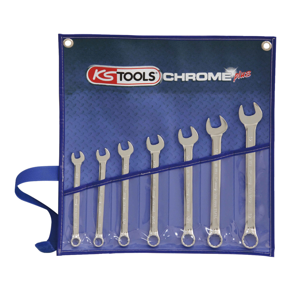 KS TOOLS Jeu de clés mixtes coudées CHROMEplus, 7 pcs. pouce