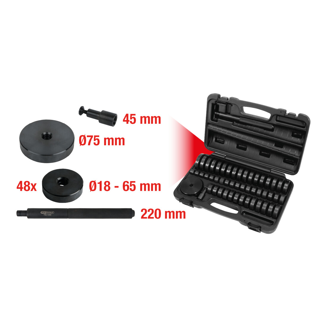 KS TOOLS Coffret d'extracteurs à frapper, 51 pcs.