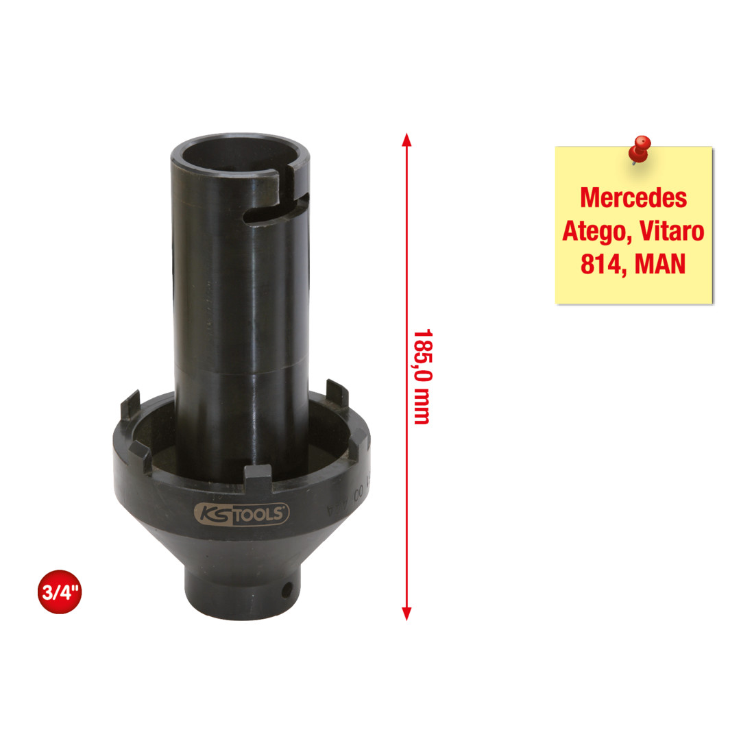 KS TOOLS Clé à écrou 3/4' avec 6 embouts pour Mercedes, 80-95mm