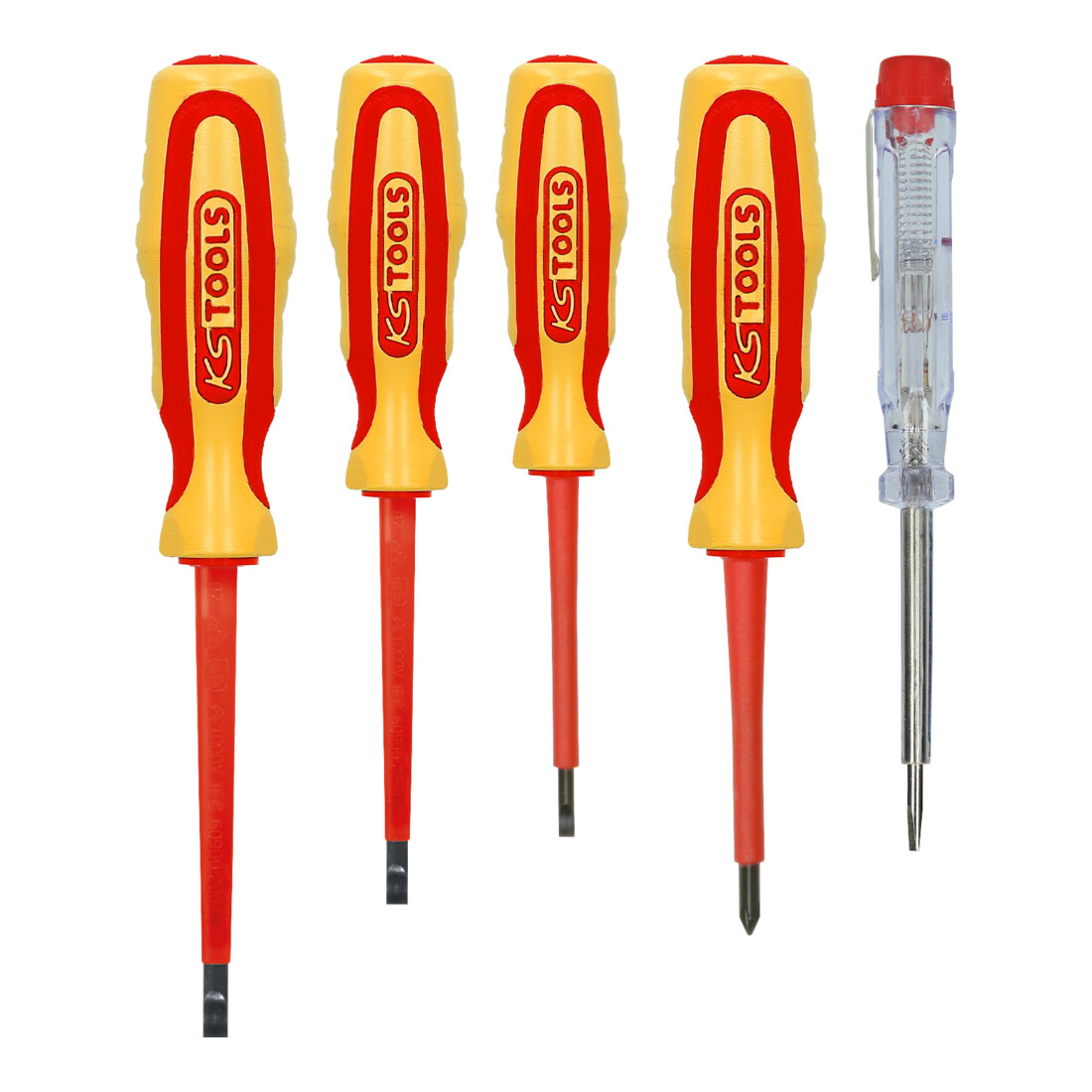 KS TOOLS Jeu de tournevis ERGOTORQUE VDE, PH+fente, 5 pzs.