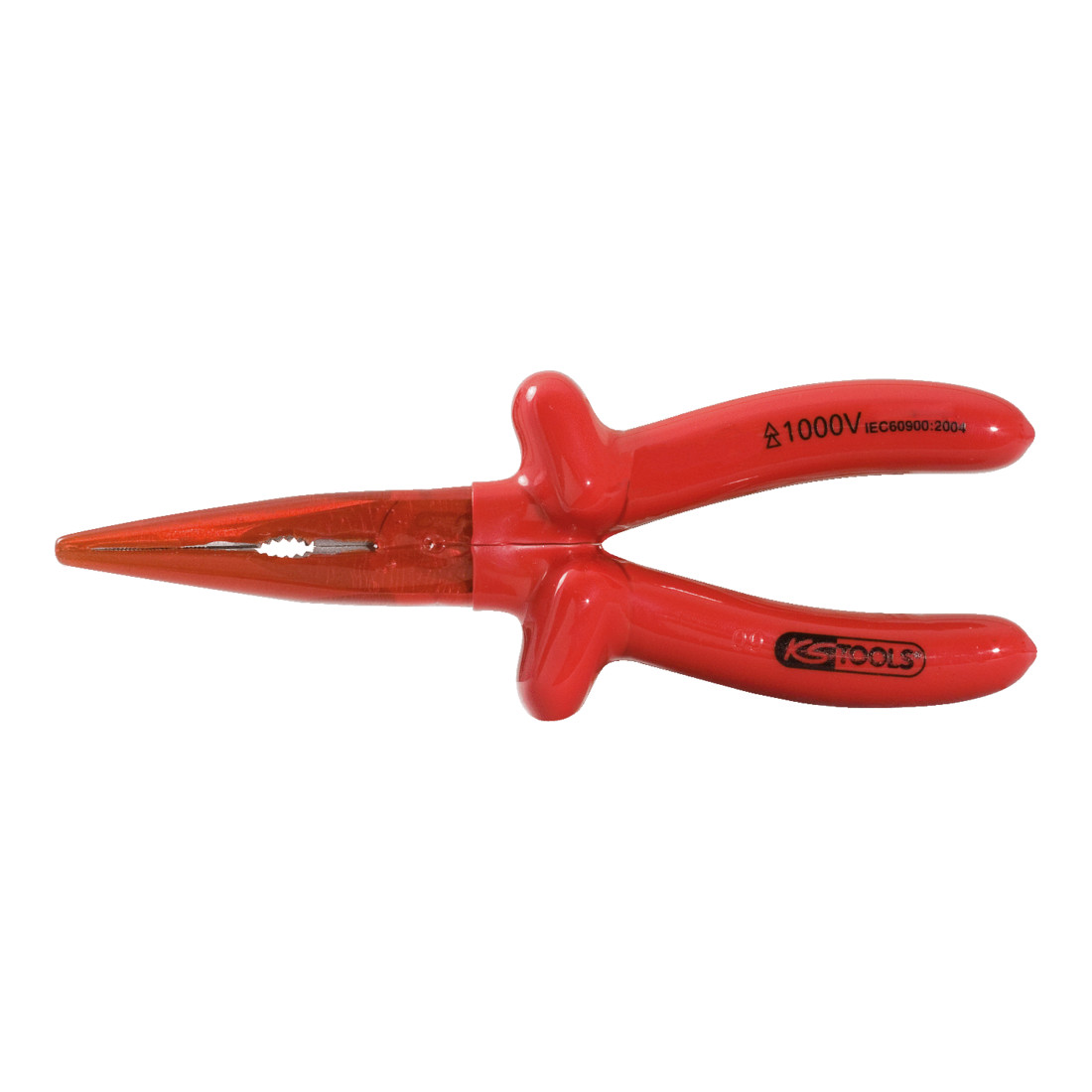 KS TOOLS Pince à bec demi-rond 1000V, 200mm, tête isolée
