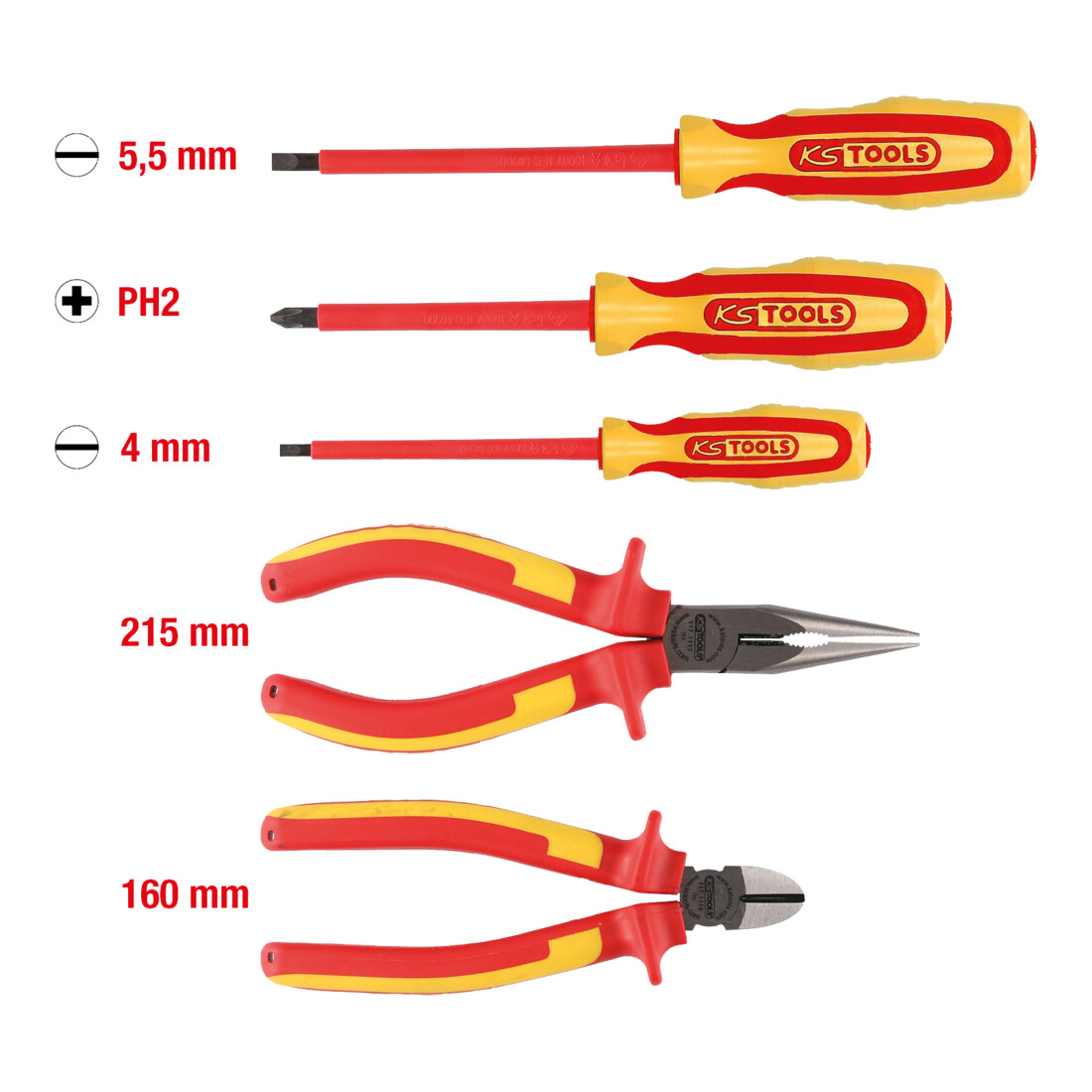 KS TOOLS Jeu de pinces et tournevis isolés ERGOTORQUE