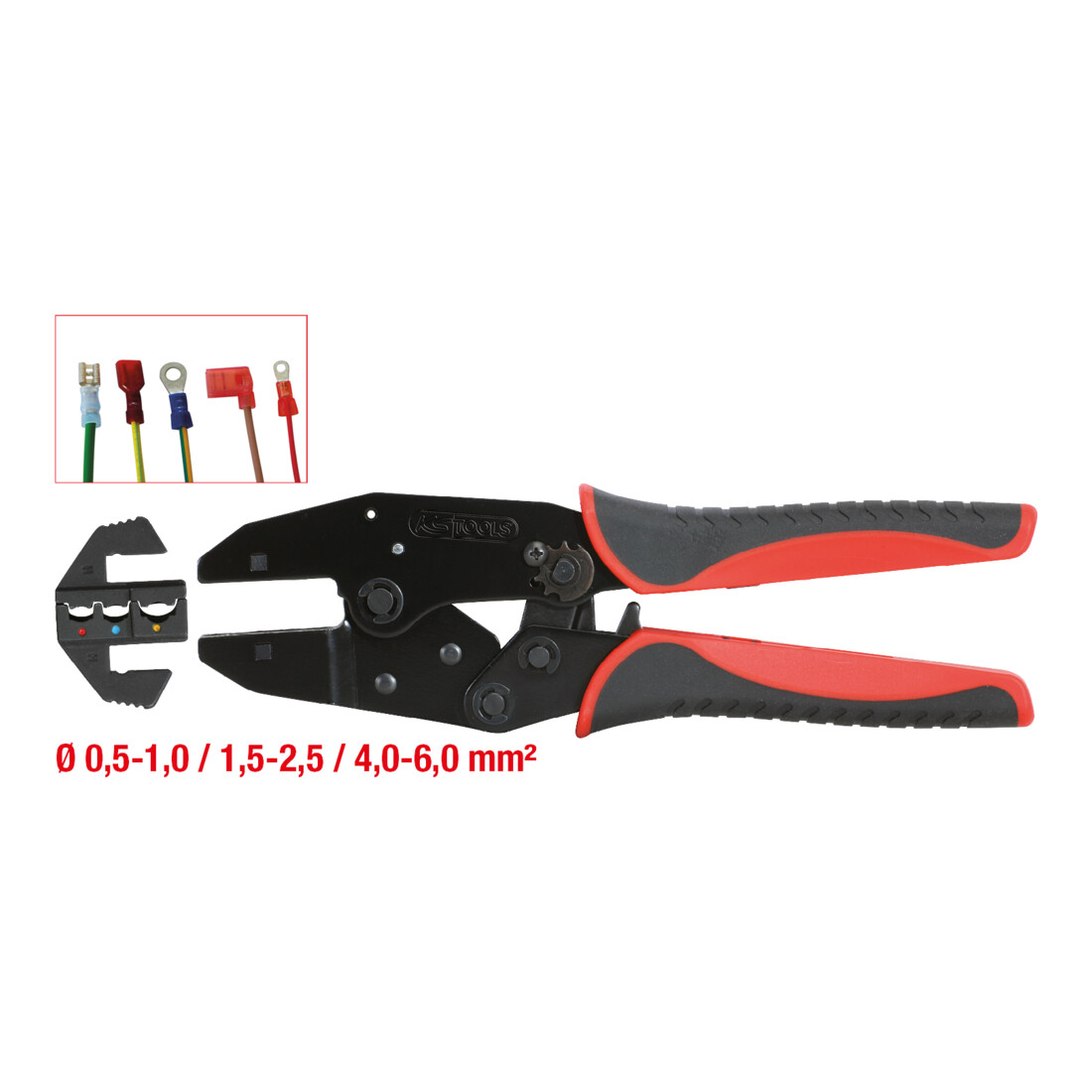 KS TOOLS Pince à sertir pour cosses isolées, 220 mm