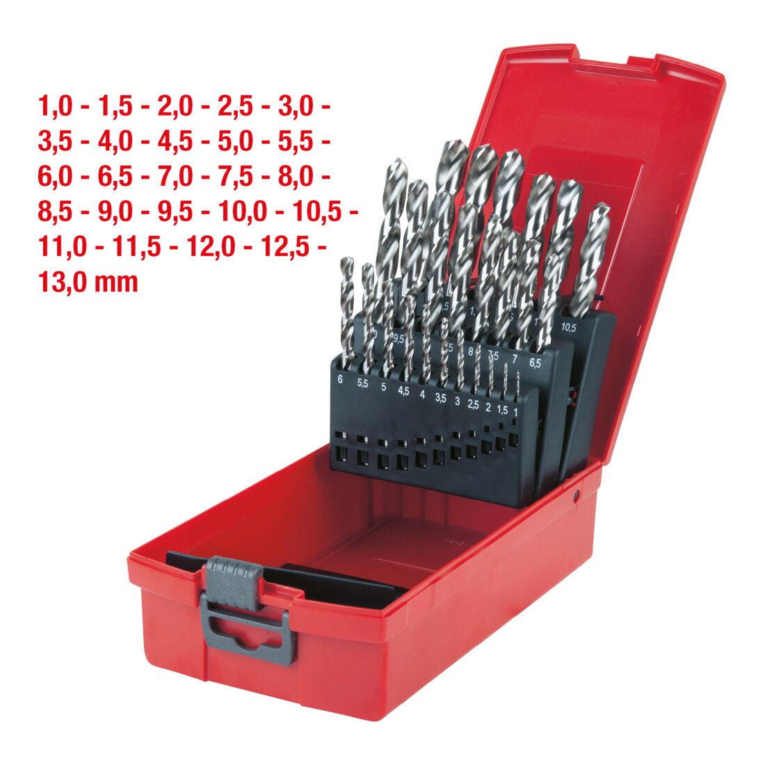KS TOOLS Coffret de forets étagés HSS TiN, en box PVC, 25 pcs. 1-13mm